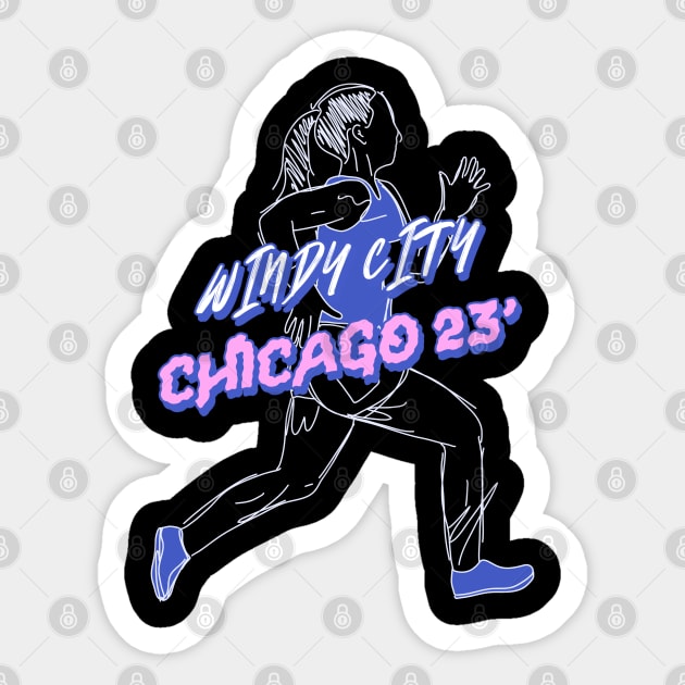 Windy City Chicago Marathon Sticker by ThreadsVerse